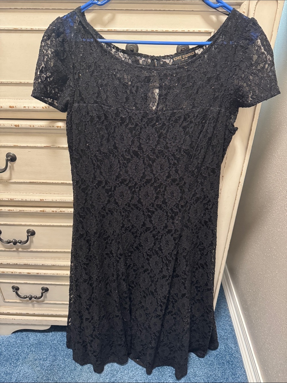 Black Lace Midi Dress by ignite Evenings